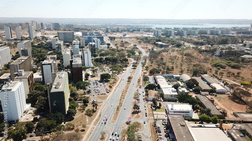 Fototapeta premium A beautiful view of L2 street in Brasilia, Brazil
