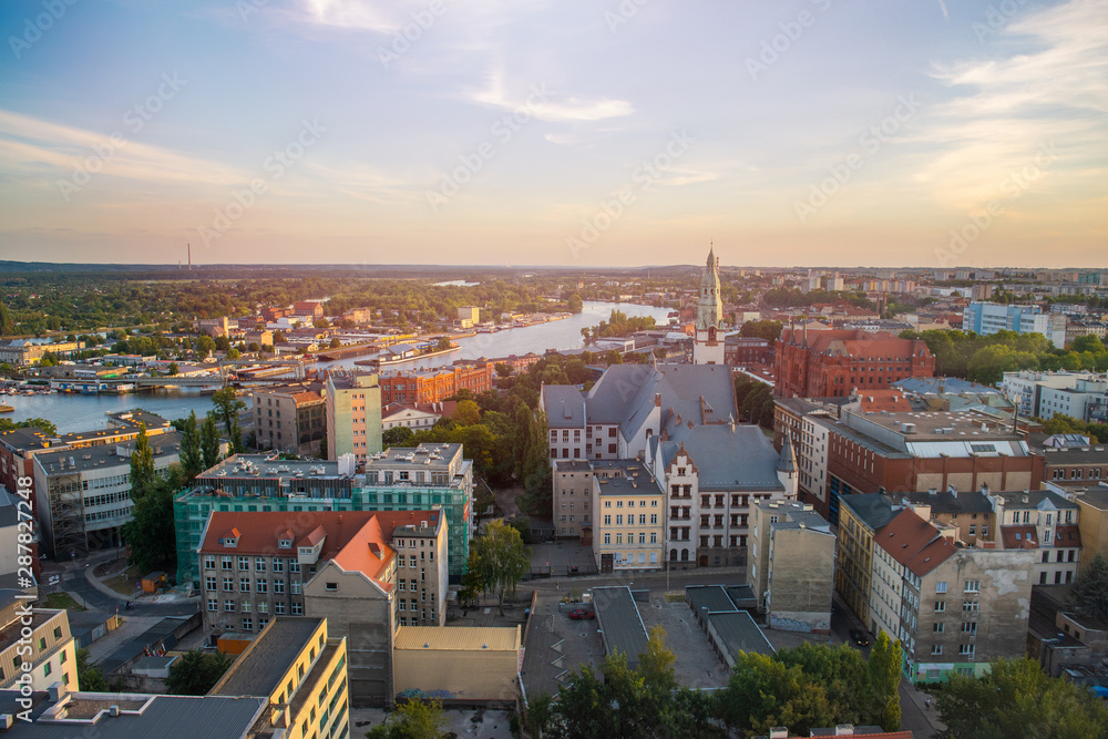 Panorama view of the city of Szczecin, northwest Poland.