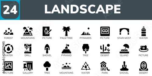 landscape icon set