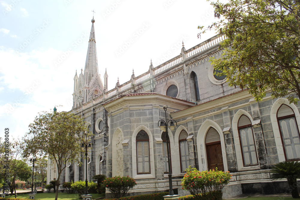 The Catholic Church (The Nativity of Our Lady Cathedral) at Samut Songkram Province,Thailand
