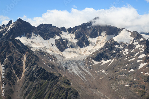 Caucasus mountains near Elbrus volcano.