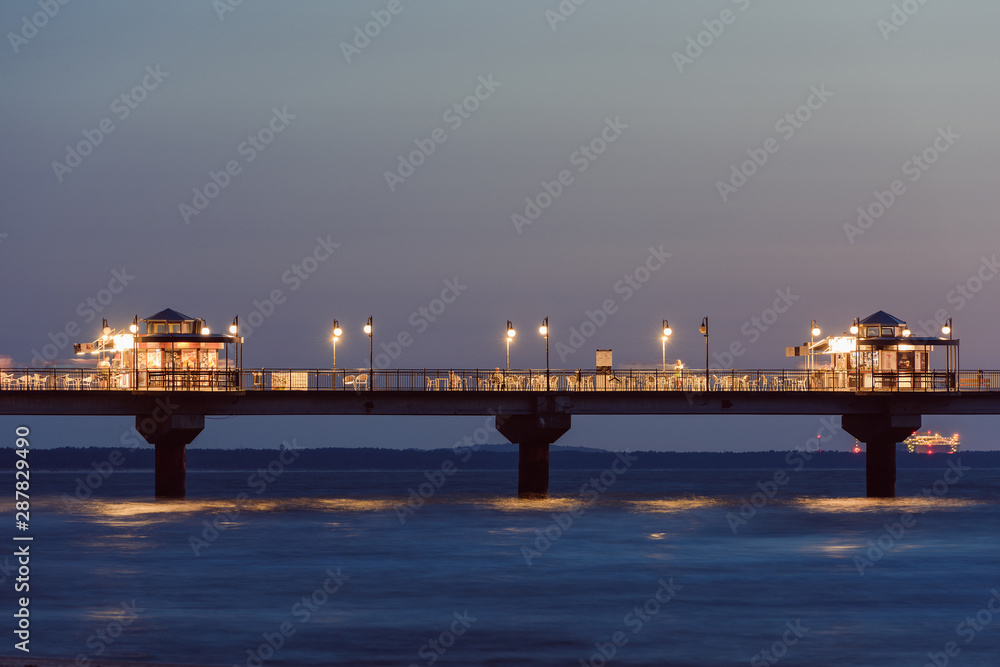 Pier on the Black Sea coast in the evening