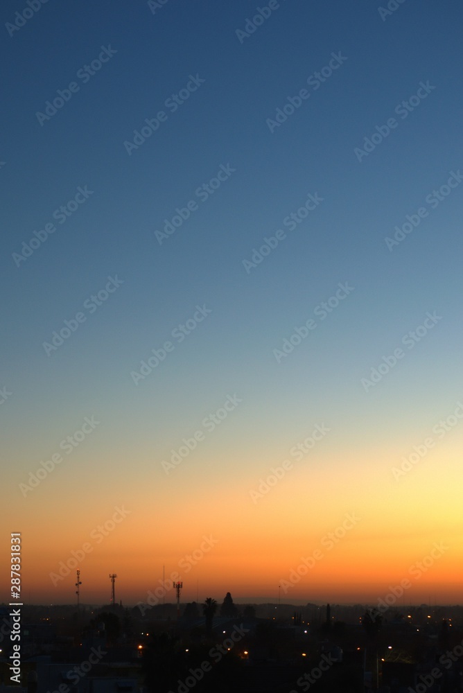 Early morning sky over Mendoza, Argentina just a few minutes before sunrise. Plenty of negative space. Early morning sky over Mendoza, Argentina just a few minutes before sunrise. Plenty of negative space.