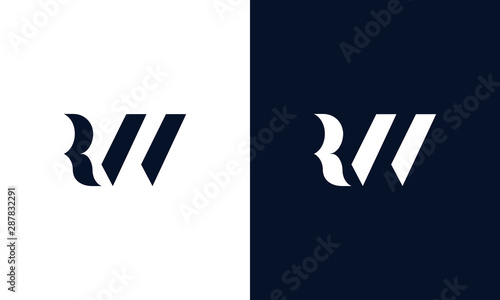 Abstract letter RW logo. This logo icon incorporate with abstract shape in the creative way. photo