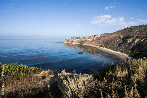 Scenic coast view of Pelican Cove and Point Vicente in Rancho Palos Verdes Estates near Los Angeles California. 