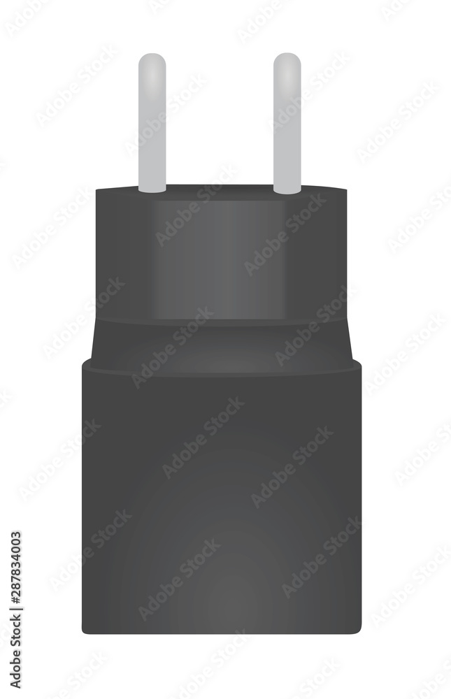 Grey USB charger. vector illustration Grey USB charger. vector illustration