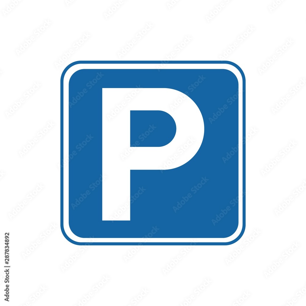 Parking signal white background Parking signal white background