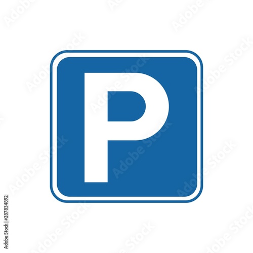 Parking signal white background