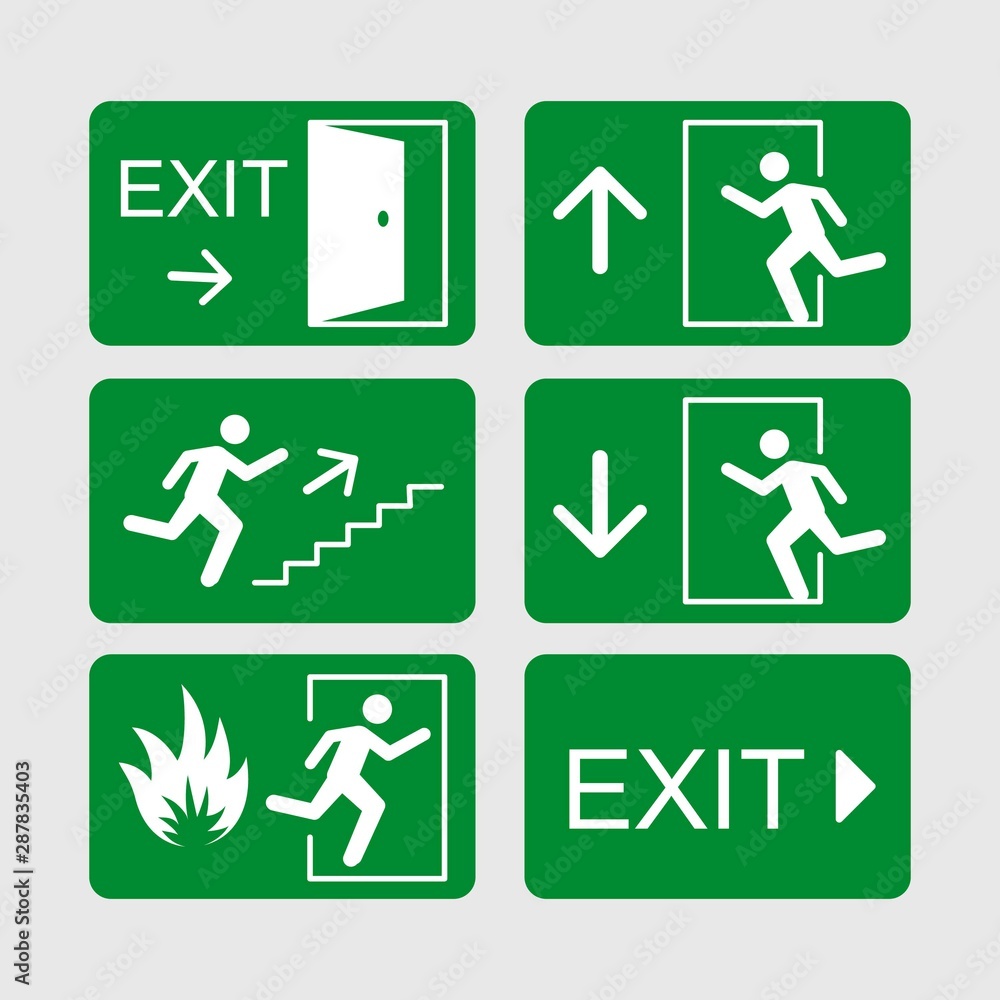 various exit signs various exit signs