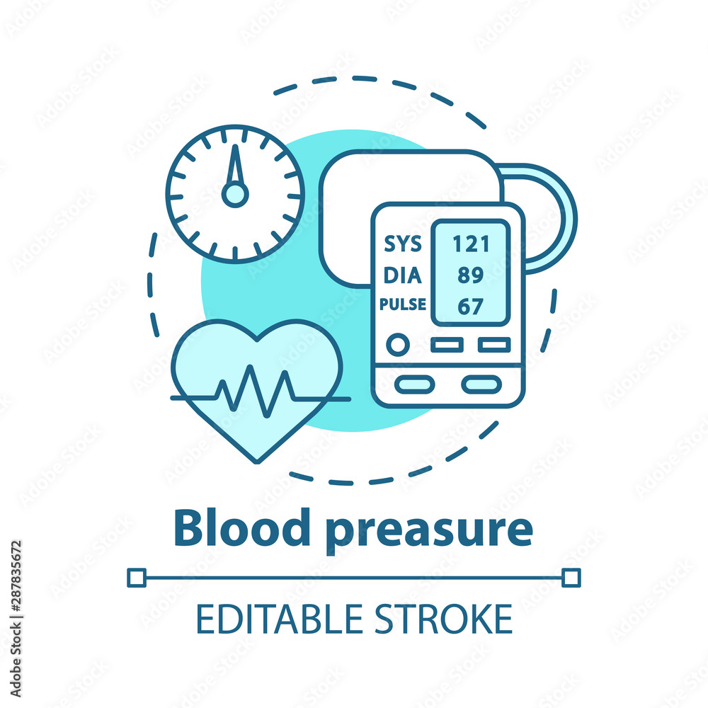 Blood pressure control device concept icon. Heart condition monitoring