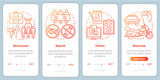 Public protest onboarding mobile app page screen vector template. Social demonstration and boycott walkthrough website steps with linear illustrations. UX, UI, GUI smartphone interface concept