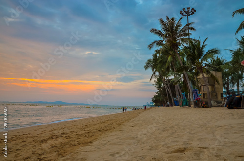 Beautiful  Pattaya beach at sunset  Thailand