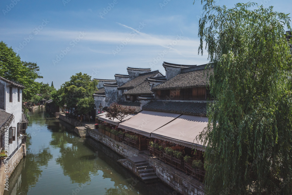 Chinese architecture by river in old town of Nanxun, Zhejiang, China Chinese architecture by river in old town of Nanxun, Zhejiang, China