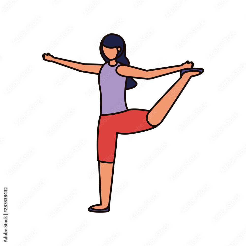 Obraz premium Girl doing yoga pose vector design