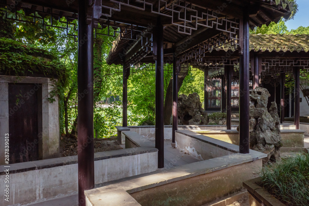 Garden in the old town of Nanxun, Zhejiang, China Garden in the old town of Nanxun, Zhejiang, China