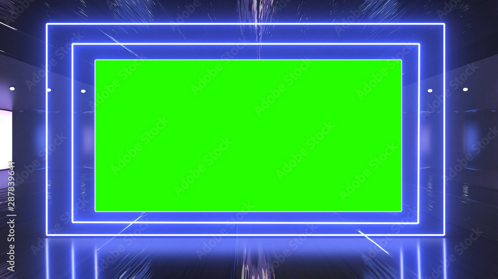 Yellow Neon Border Green Screen Overlay Motion Graphics 4K 30fps Copyright  Free 