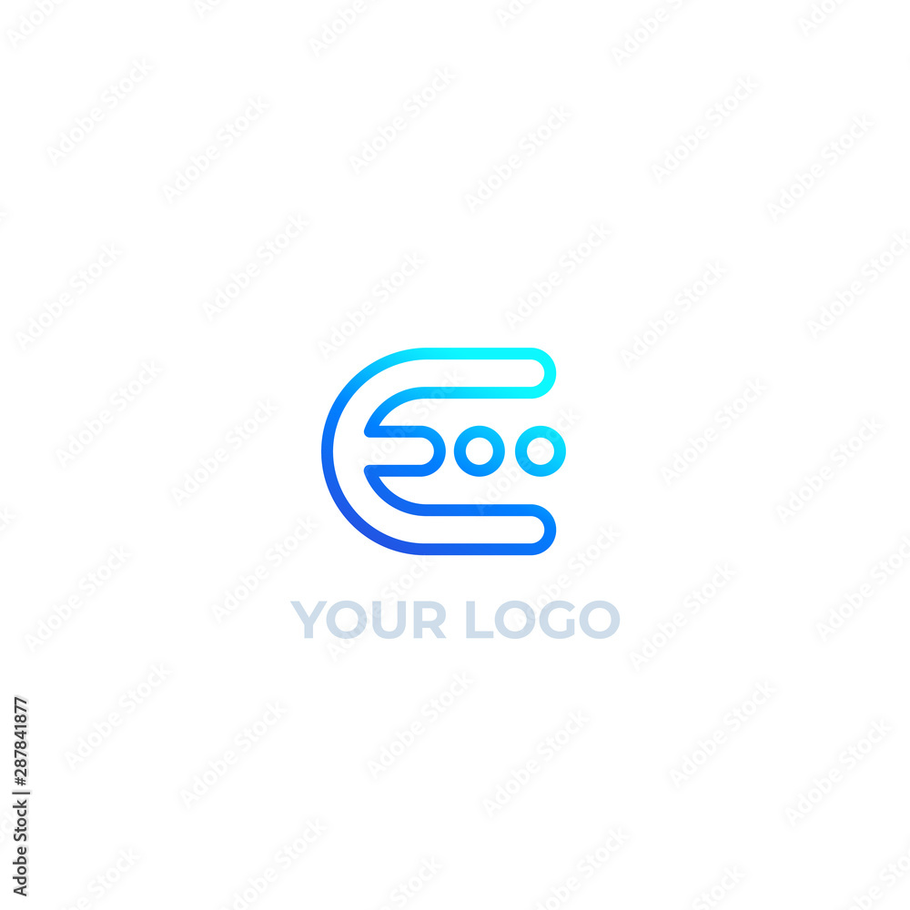 vector logo, E letter, linear design vector logo, E letter, linear design