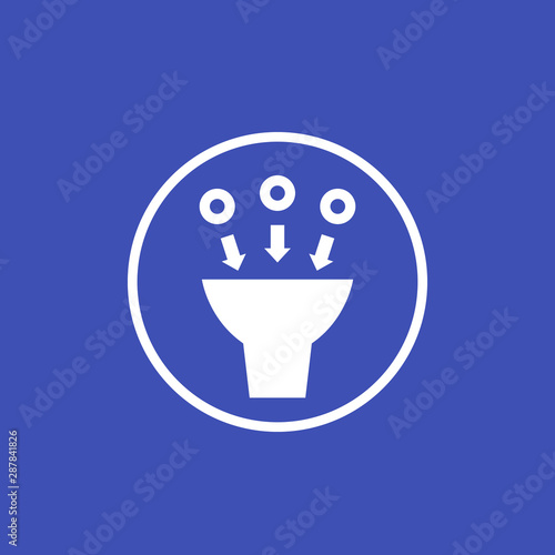 suction icon in circle, vector