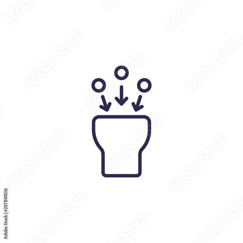 suction icon, line vector on white