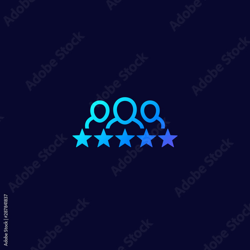 team rating, performance icon, vector