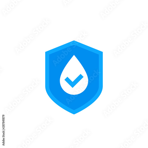 waterproof icon, water resistant vector logo