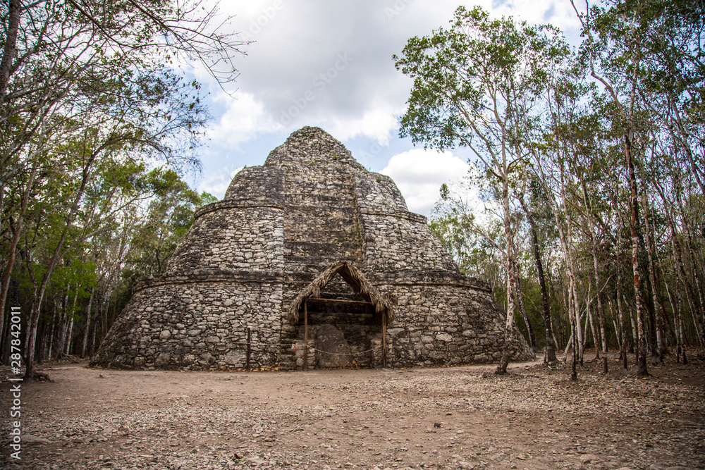 Beautiful Mayan pyramid in Coba, Mexico