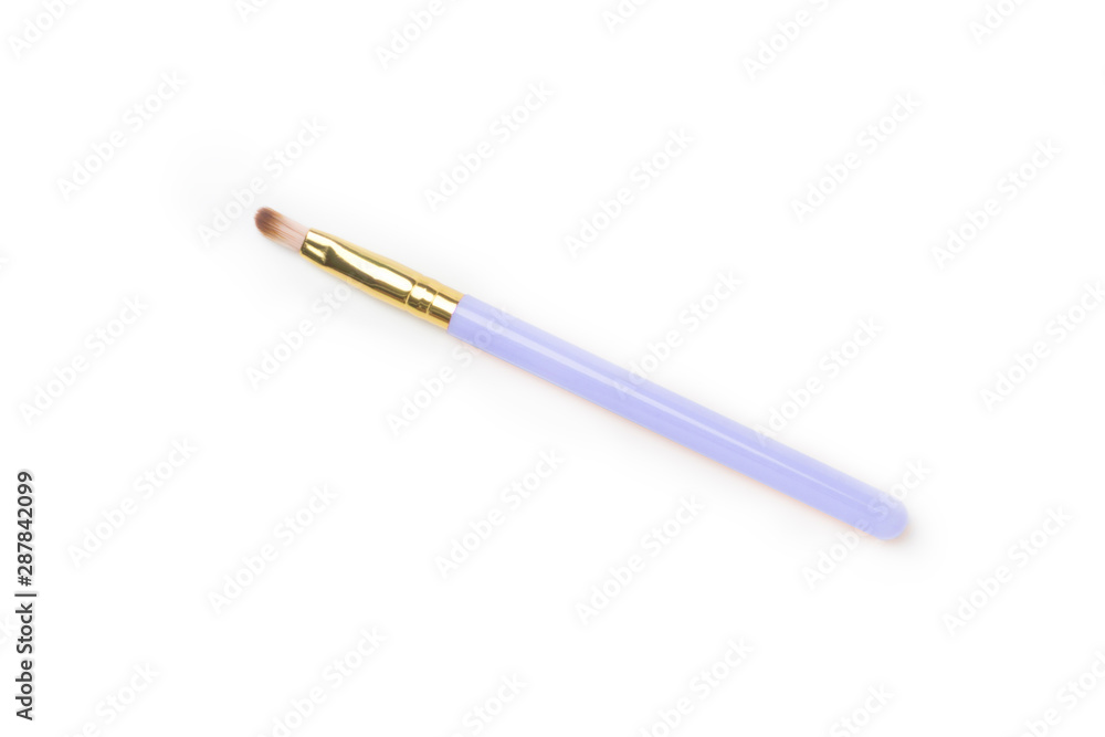 makeup tool brush , false eye lashes on white background makeup tool brush , false eye lashes on white background