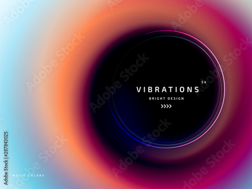 Liquid abstract background with colorful smooth flow of colors. Beautiful blurred backdrop with fluid gradient. Twisted design with gradual blend between shades. Vector template of cover, presentation