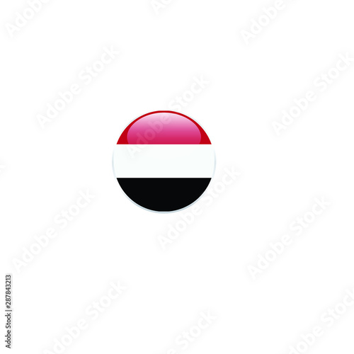 Free Download Yemen   round flag . closy flag of Yemen   - vector button.  - GFXLoad