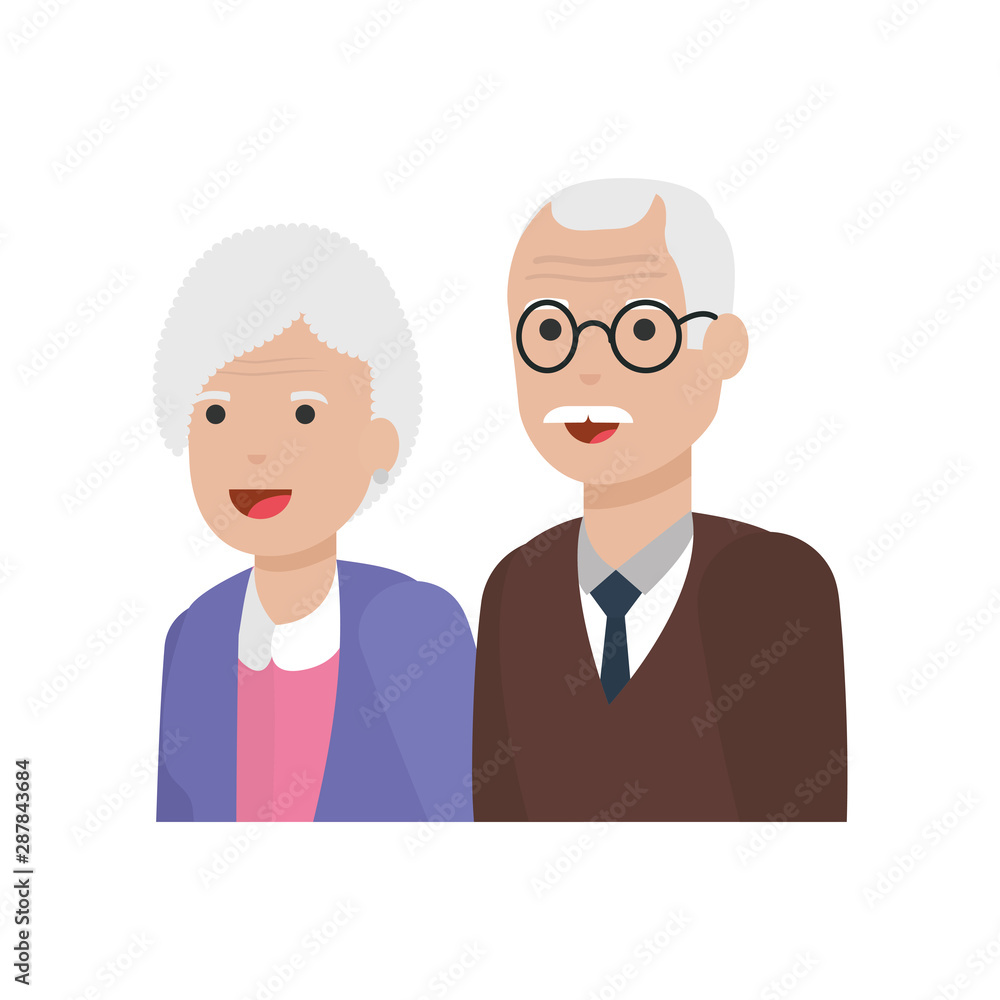 Grandmother and grandfather cartoon vector design Grandmother and grandfather cartoon vector design