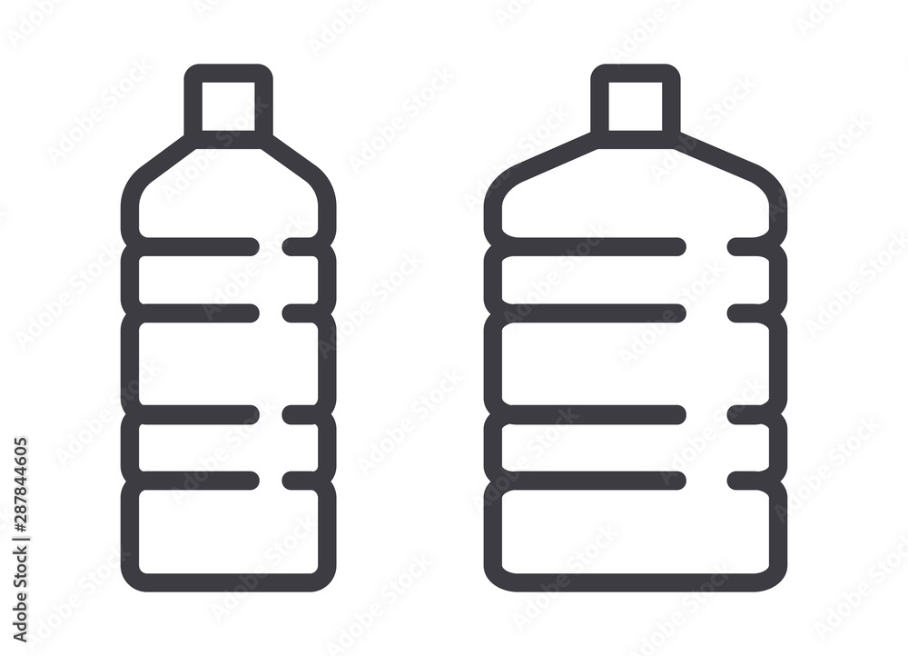 Plastic water bottle vector line art icon Plastic water bottle vector line art icon
