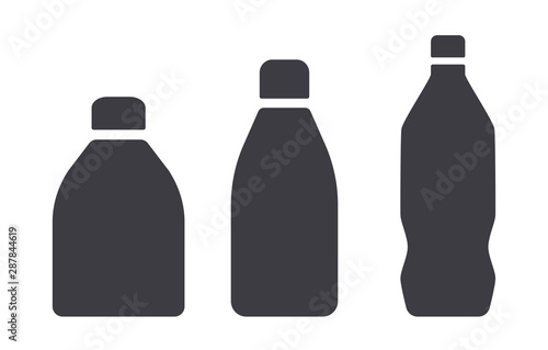 Simple bottle silhouette vector icons