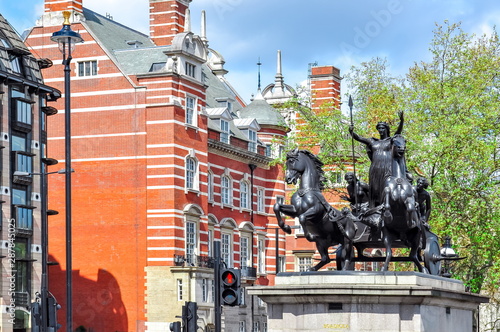 Boadicea monument in city of Westminster, London, UK photo