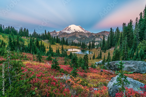  Fall at Mount Rainier as seen from high above Tipsoo lake photo
