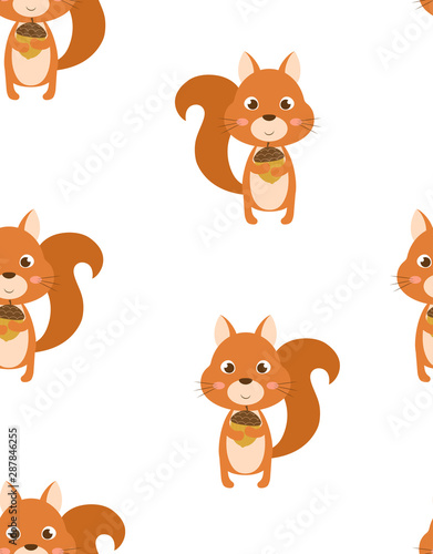 seamless pattern with squirrel © StockVector