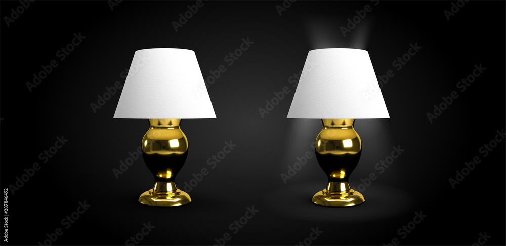 Bedside Lamp Antique Style Design 3D Render Bedside Lamp Antique Style Design 3D Render