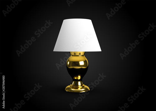 Bedside Lamp Antique Style Design 3D Render