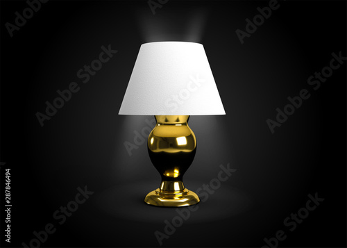 Bedside Lamp Antique Style Design 3D Render