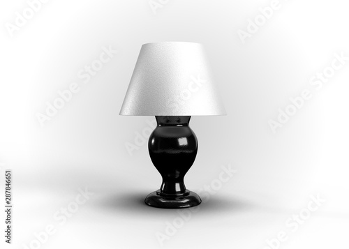 Bedside Lamp Antique Style Design 3D Render