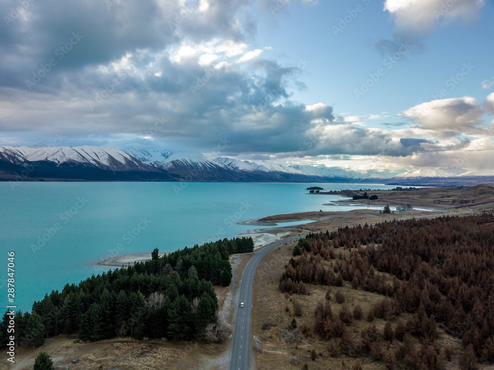 Road on the side of Lake Pukaki