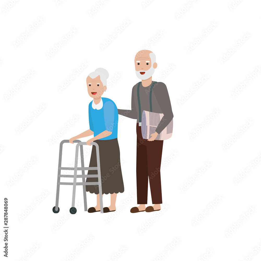 Grandmother and grandfather cartoon vector design Grandmother and grandfather cartoon vector design