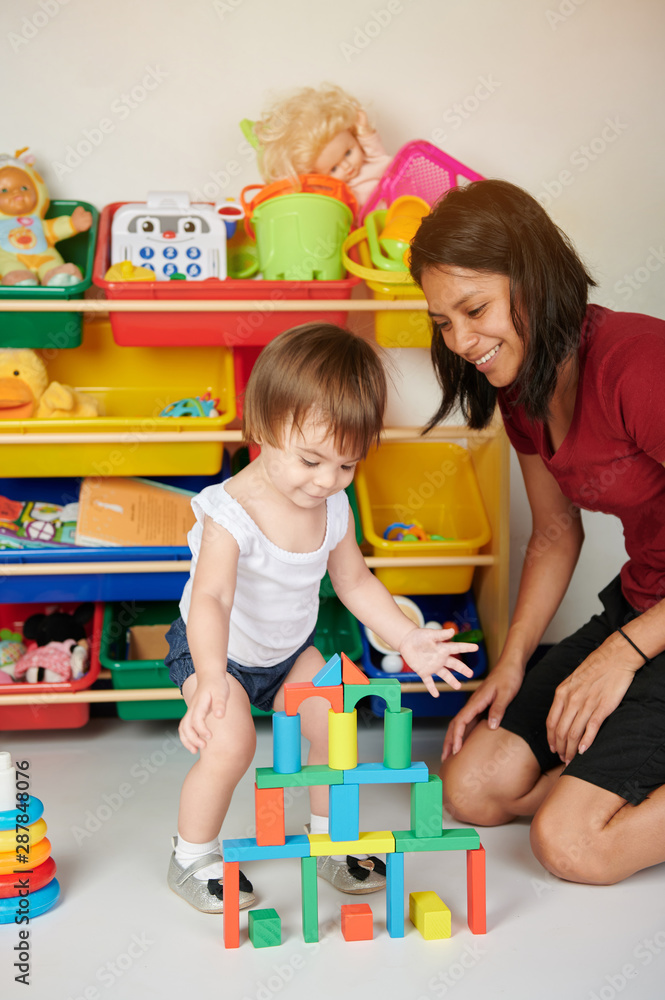 Fototapeta premium Building castle baby activity