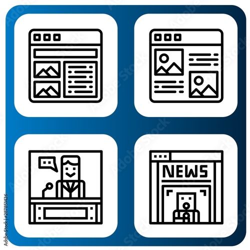 Set of latest icons such as Article, News , latest