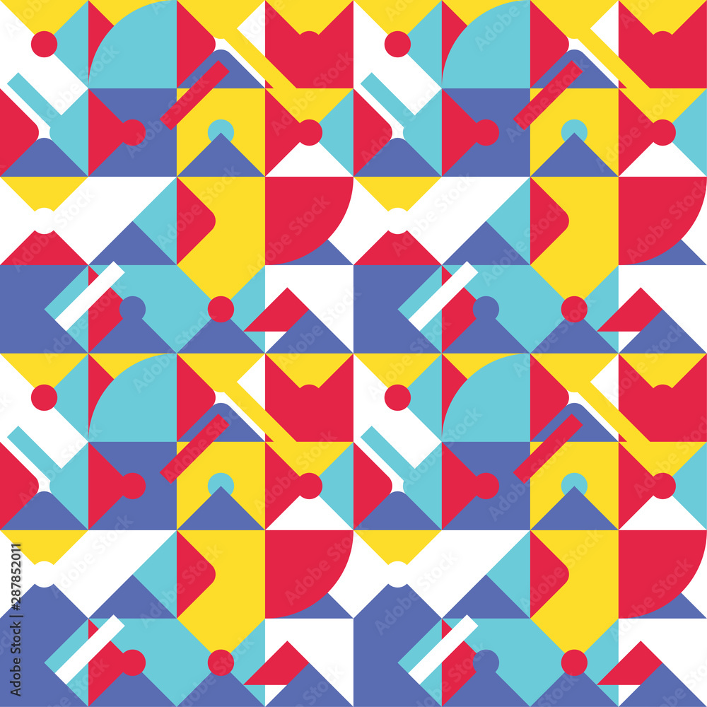 Seamless colorful pop art geometric pattern Seamless colorful pop art geometric pattern