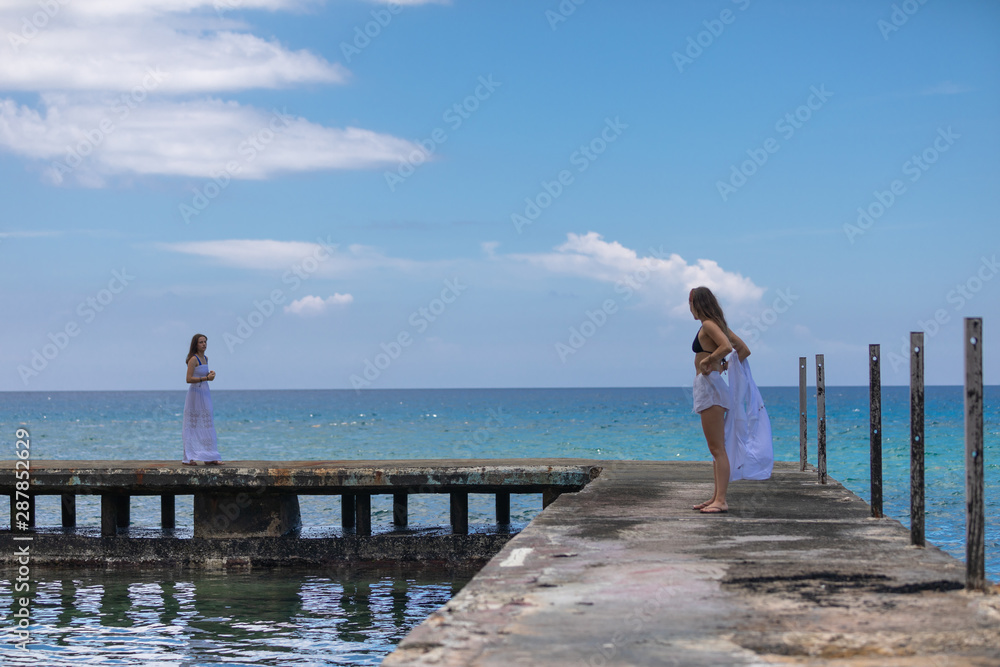 Girls Enjoying Summer Vacation in Cuba