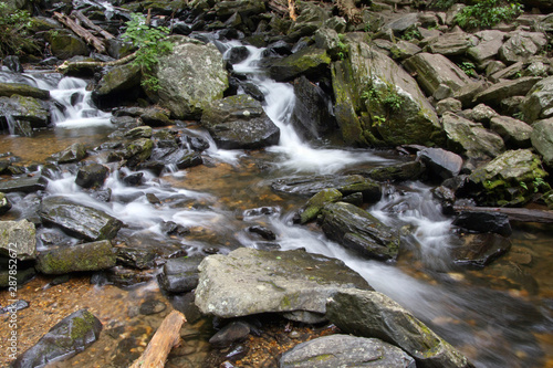 Fresh Mountain Waters Flowing Through Rocks