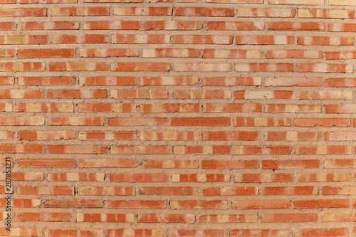 Facade with brick texture wall