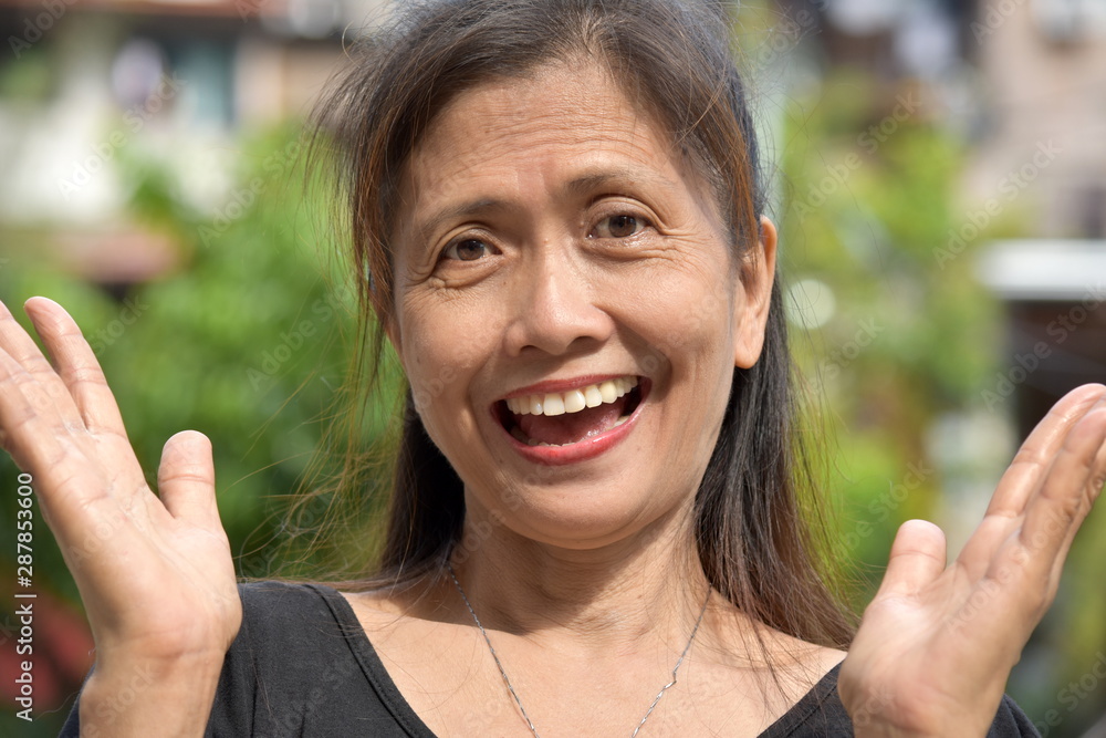 A Surprised Asian Female Senior Grandma A Surprised Asian Female Senior Grandma