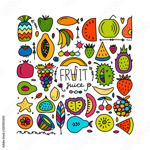 Fruits collection  creative background for your design