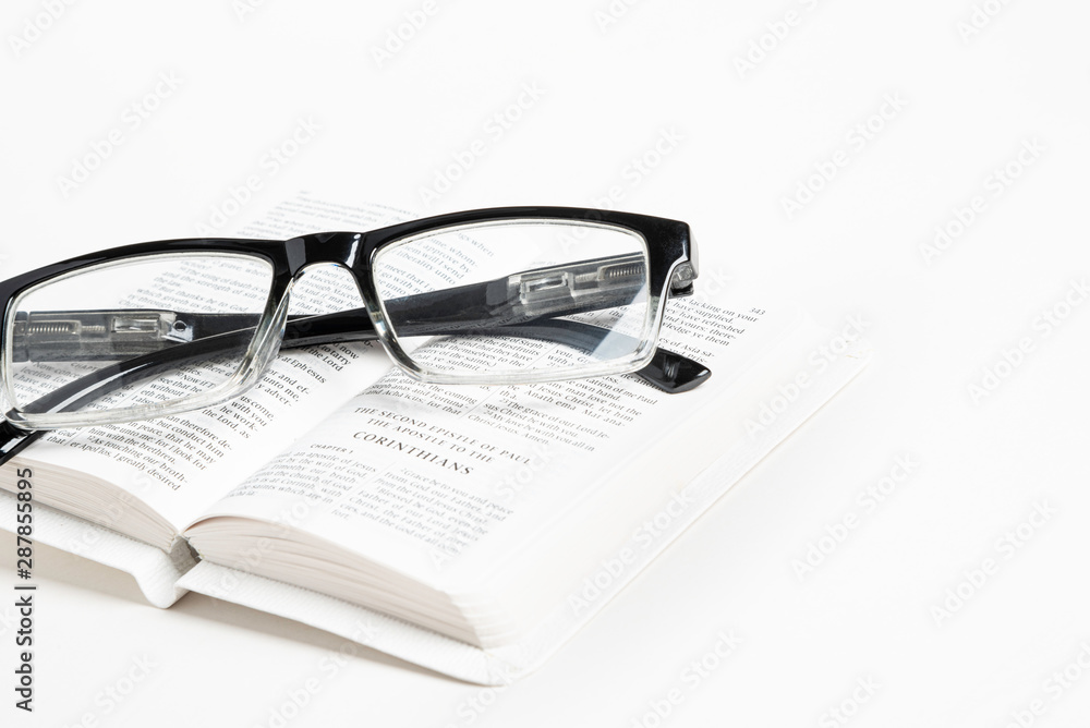 White Pocket Bible With Reading Glasses White Pocket Bible With Reading Glasses